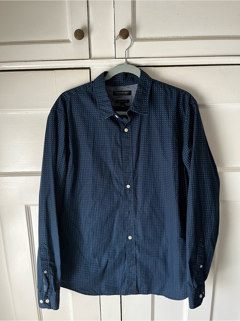 Banana Republic - Navy Microdot Button-Down Shirt - Men’s Size L
